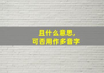 且什么意思,可否用作多音字