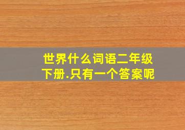 世界什么词语二年级下册.只有一个答案呢