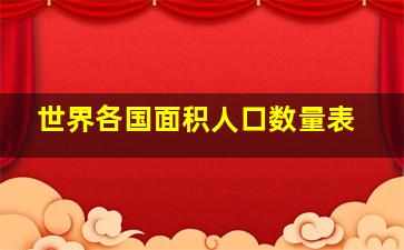 世界各国面积人口数量表