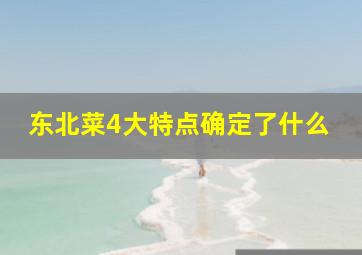 东北菜4大特点确定了什么