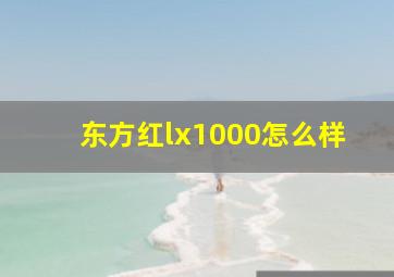 东方红lx1000怎么样