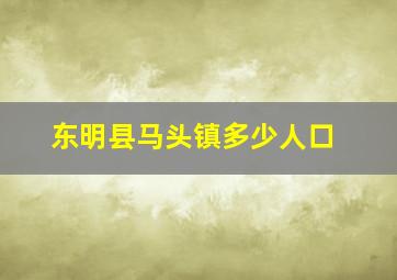 东明县马头镇多少人口