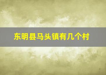 东明县马头镇有几个村