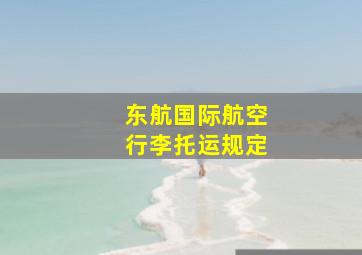 东航国际航空行李托运规定