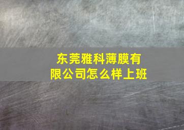 东莞雅科薄膜有限公司怎么样上班