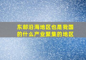 东部沿海地区也是我国的什么产业聚集的地区