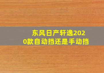 东风日产轩逸2020款自动挡还是手动挡