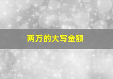 两万的大写金额