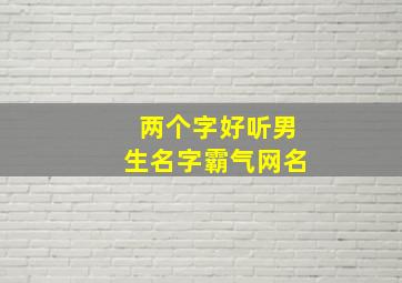 两个字好听男生名字霸气网名