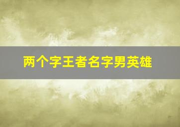 两个字王者名字男英雄