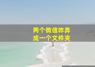 两个微信咋弄成一个文件夹