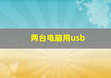 两台电脑用usb