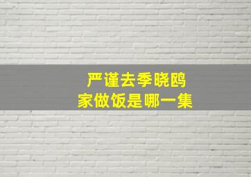 严谨去季晓鸥家做饭是哪一集