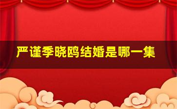 严谨季晓鸥结婚是哪一集