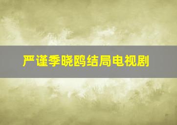 严谨季晓鸥结局电视剧