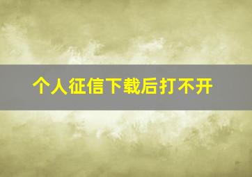 个人征信下载后打不开