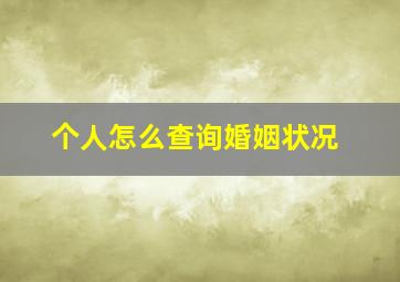 个人怎么查询婚姻状况