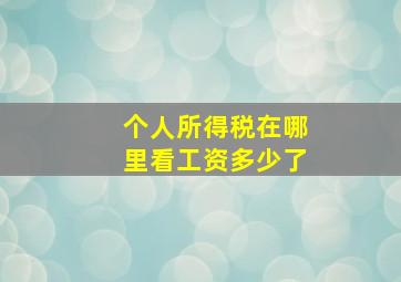 个人所得税在哪里看工资多少了