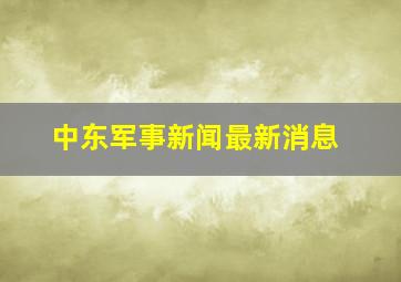 中东军事新闻最新消息