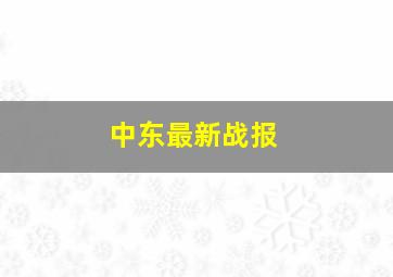 中东最新战报