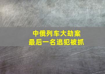 中俄列车大劫案最后一名逃犯被抓