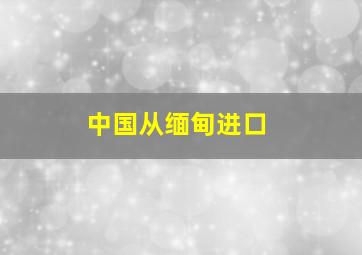 中国从缅甸进口