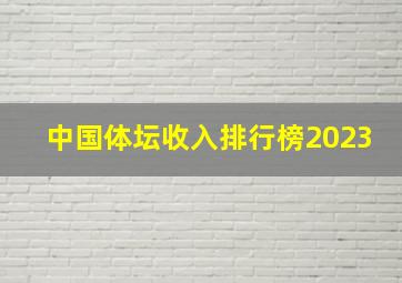 中国体坛收入排行榜2023