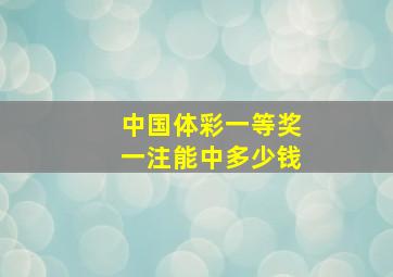 中国体彩一等奖一注能中多少钱