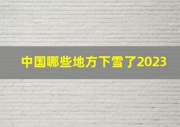 中国哪些地方下雪了2023