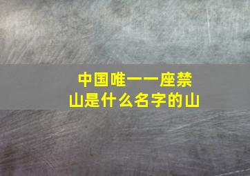 中国唯一一座禁山是什么名字的山