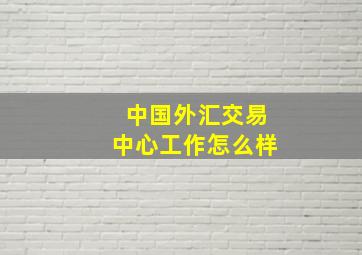 中国外汇交易中心工作怎么样