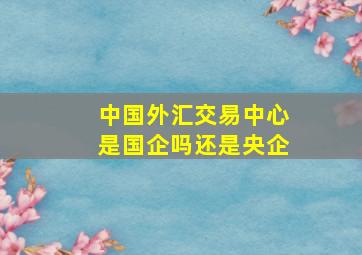 中国外汇交易中心是国企吗还是央企