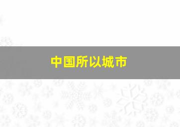 中国所以城市