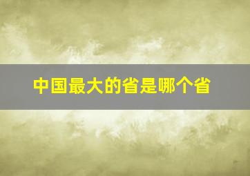 中国最大的省是哪个省