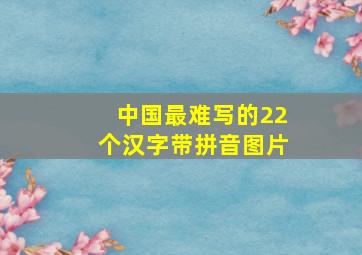 中国最难写的22个汉字带拼音图片