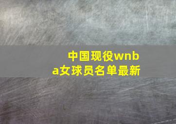 中国现役wnba女球员名单最新