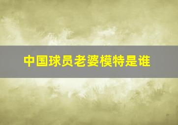 中国球员老婆模特是谁