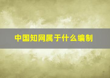 中国知网属于什么编制