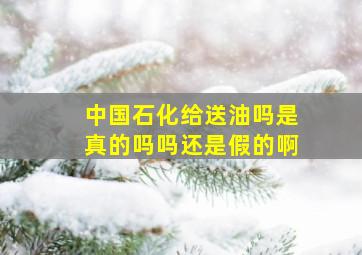 中国石化给送油吗是真的吗吗还是假的啊