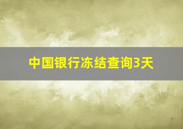 中国银行冻结查询3天