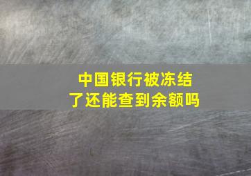 中国银行被冻结了还能查到余额吗