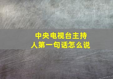 中央电视台主持人第一句话怎么说