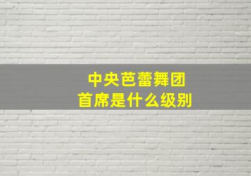 中央芭蕾舞团首席是什么级别