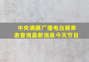 中央调频广播电台频率表查询最新消息今天节目