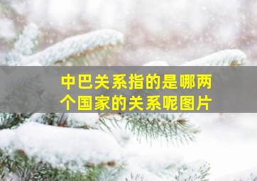 中巴关系指的是哪两个国家的关系呢图片