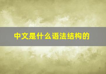 中文是什么语法结构的