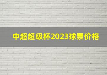 中超超级杯2023球票价格