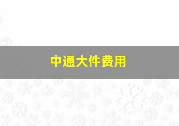 中通大件费用