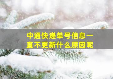 中通快递单号信息一直不更新什么原因呢