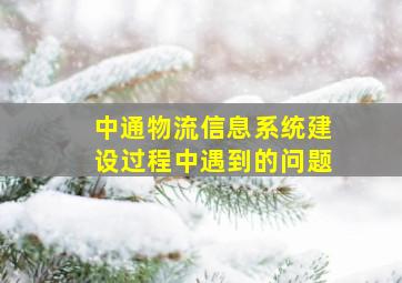 中通物流信息系统建设过程中遇到的问题